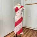 90s Floral Bias Cut Maxi Dress & Scarf-French Vintage Viscose Day Dress-Romantic Boho Chic Retro 