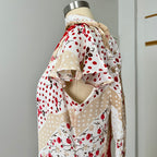 90s Floral Bias Cut Maxi Dress & Scarf French Vintage Viscose Romantic Boho Day Dress