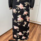 1970s Vintage Floral Boho Maxi Dress-French Vintage Sheer Split Sleeves