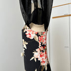 1970s Vintage Floral Boho Maxi Dress-French Vintage Sheer Split Sleeves
