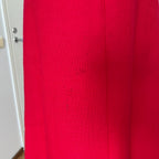1970s Vintage Red Wool Maxi Dress Empire Waist Flutter Sleeves Floor Length Dress