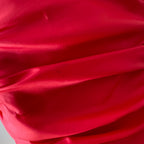 1980s JOHN CHARLES Red Strapless Gown Tiered Cocktail Drop Waist Prom Party