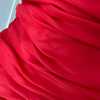 1980s JOHN CHARLES Red Strapless Gown Tiered Cocktail Drop Waist Prom Party