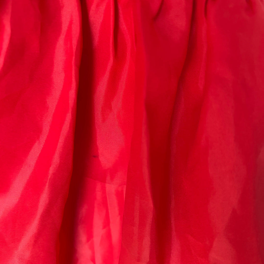 1980s JOHN CHARLES Red Strapless Gown Tiered Cocktail Drop Waist Prom Party