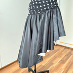 1980s Strapless Polka Dot Dress West Germany Asymmetrical Cocktail Party Gown EU 40