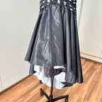 1980s Strapless Polka Dot Dress West Germany Asymmetrical Cocktail Party Gown EU 40
