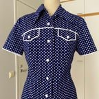 70s DIOLEN LOFT Polka Dot Mod Mini Dress-Retro Secretary Day Dress