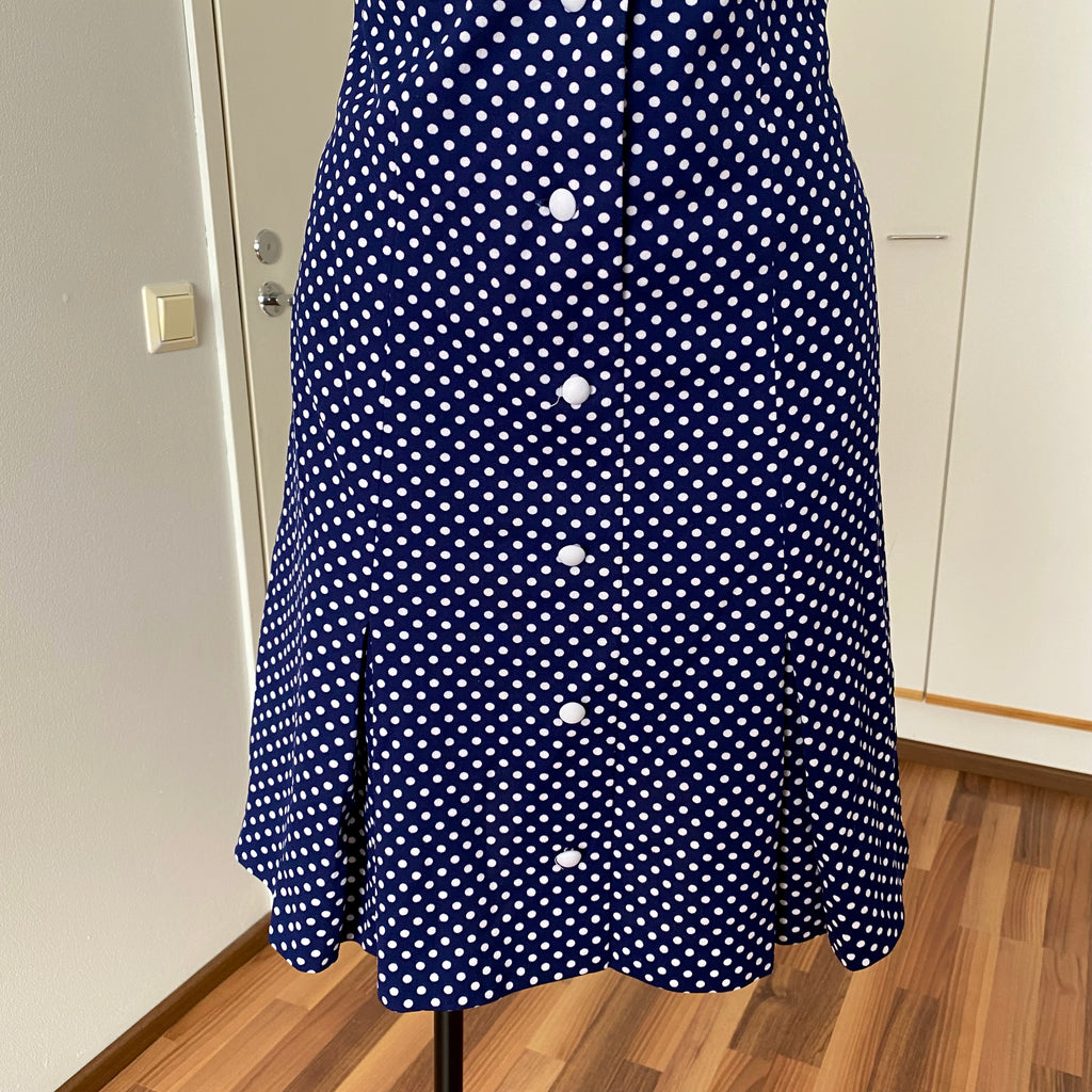 70s DIOLEN LOFT Polka Dot Mod Mini Dress-Retro Secretary Day Dress
