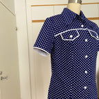 70s DIOLEN LOFT Polka Dot Mod Mini Dress-Retro Secretary Day Dress