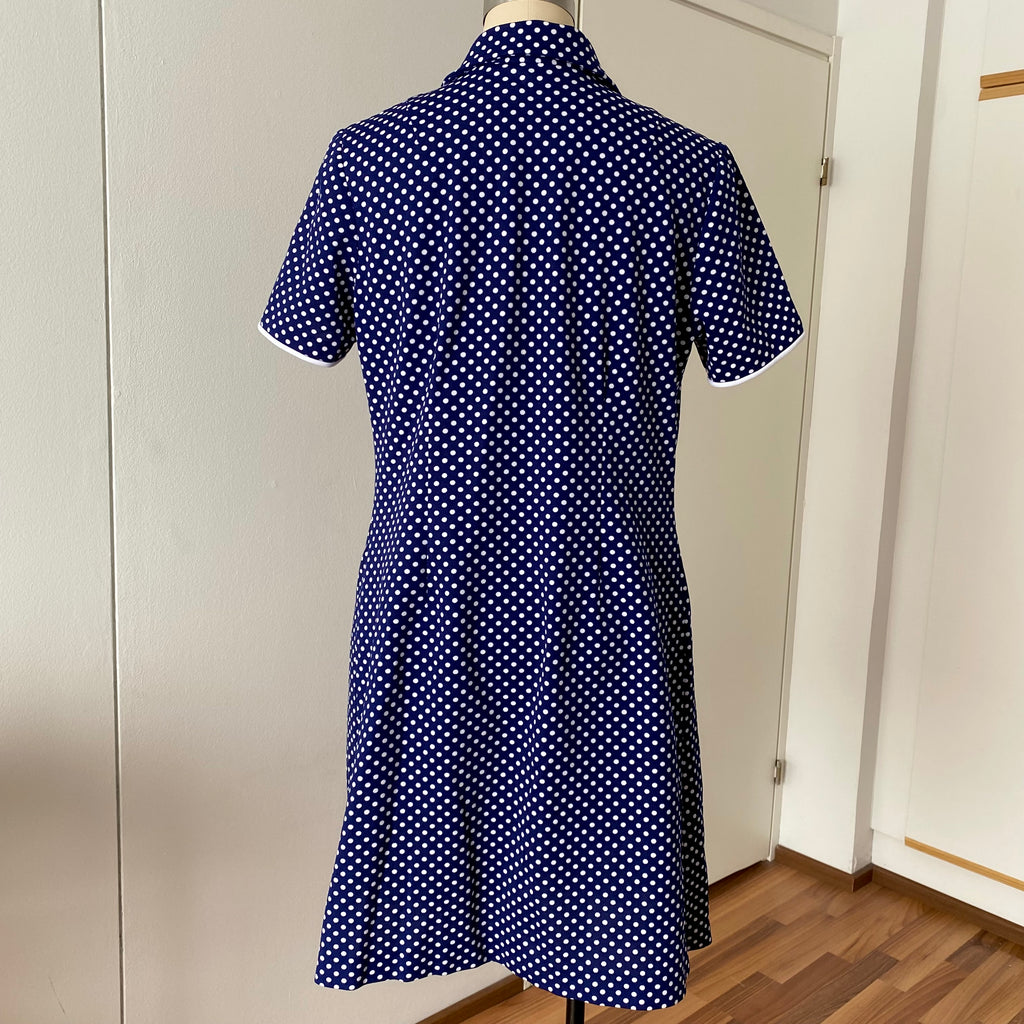 70s DIOLEN LOFT Polka Dot Mod Mini Dress-Retro Secretary Day Dress