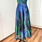 70s 80s VERA MONT Halter Neck Maxi Dress Floor Length Backless Cocktail Party Dress