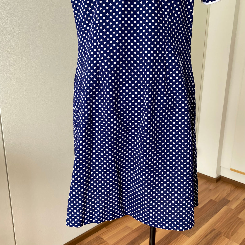 70s DIOLEN LOFT Polka Dot Mod Mini Dress-Retro Secretary Day Dress