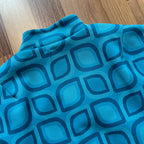 1970s Blue Mod Shift Mini Dress Geometric Print Go Go Twiggy Style Dress Retro EU 38
