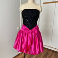 80s SCARLETT NITE Sequins Party Dress-Vintage Strapless Prom Party Dress ILGWU