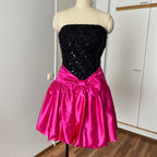80s SCARLETT NITE Sequins Party Dress-Vintage Strapless Prom Party Dress ILGWU