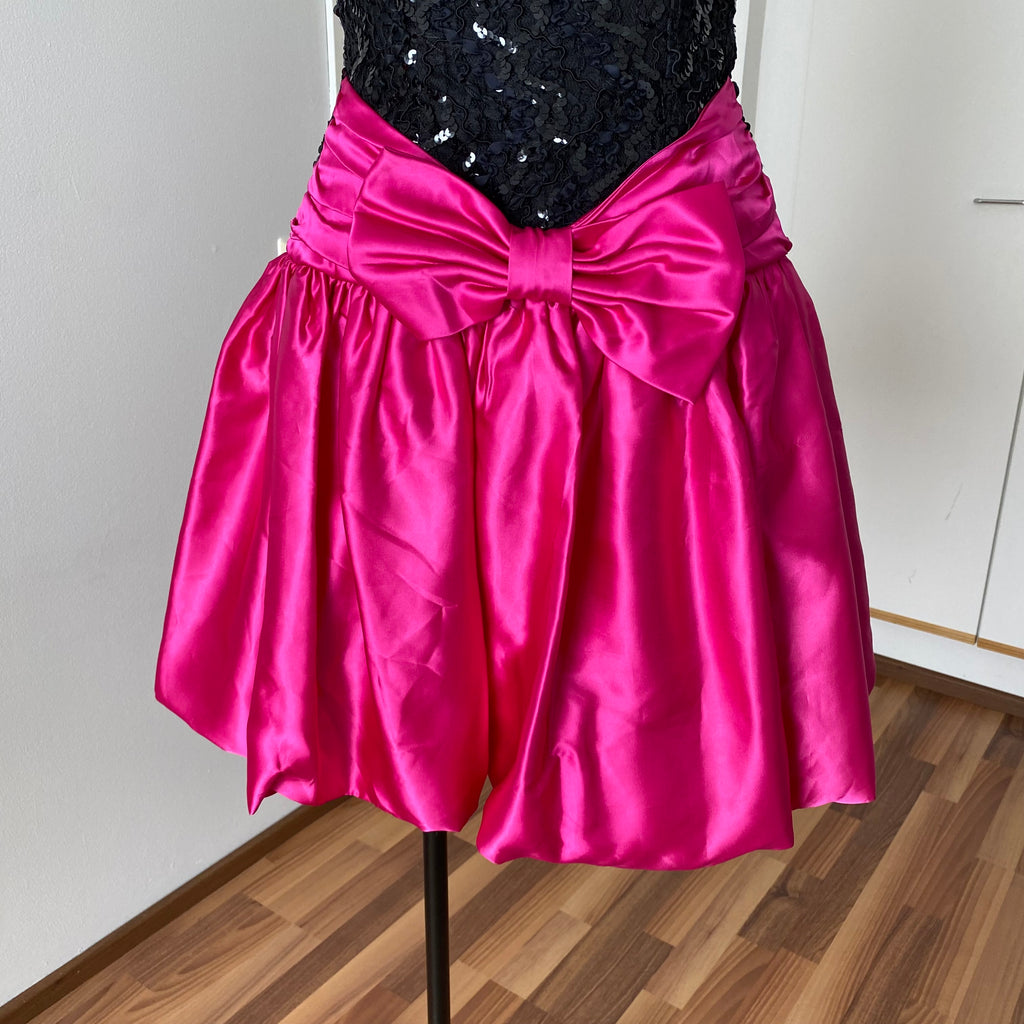 80s SCARLETT NITE Sequins Party Dress-Vintage Strapless Prom Party Dress ILGWU