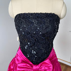 80s SCARLETT NITE Sequins Party Dress-Vintage Strapless Prom Party Dress ILGWU