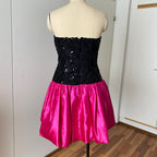 80s SCARLETT NITE Sequins Party Dress-Vintage Strapless Prom Party Dress ILGWU