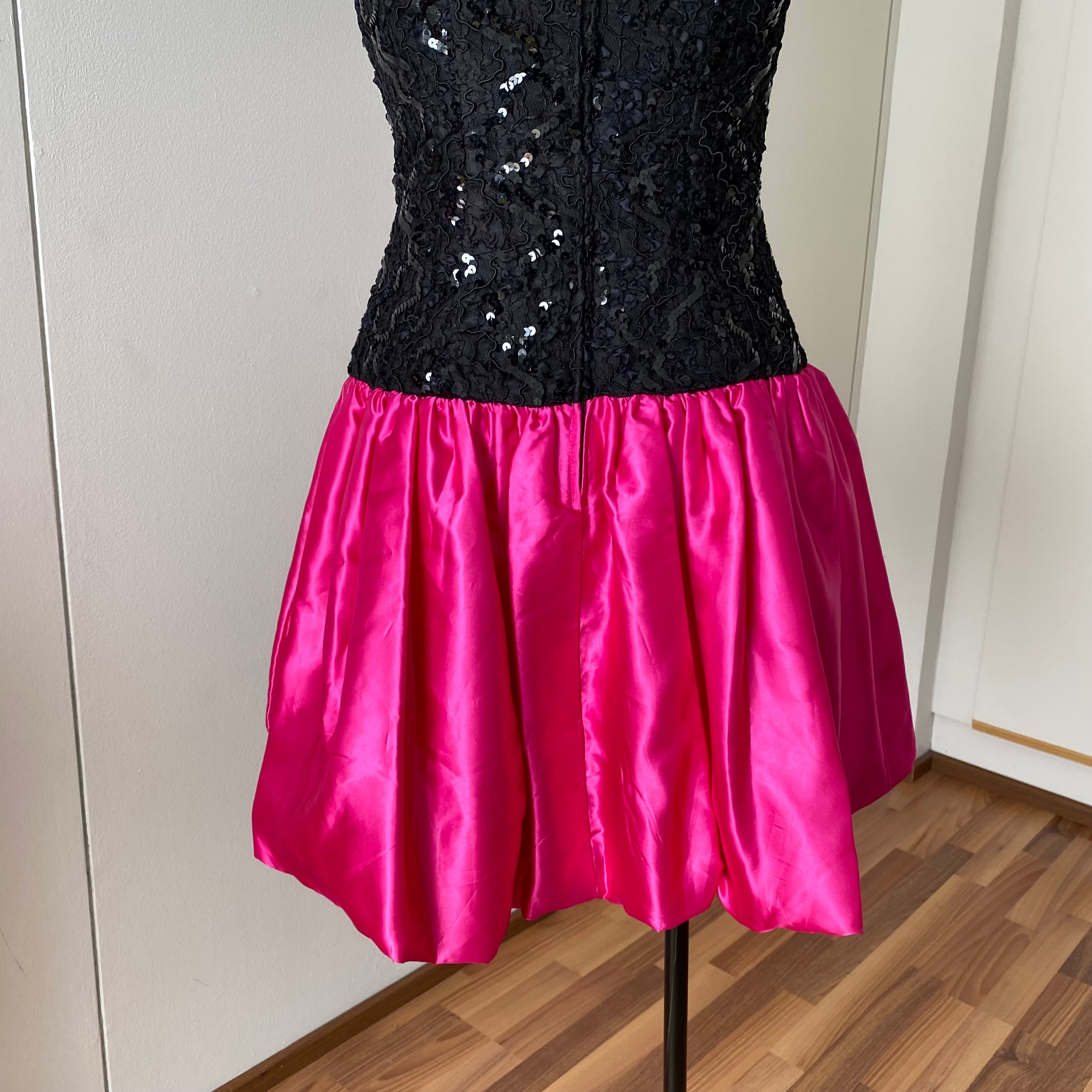 80s SCARLETT NITE Sequins Party Dress-Vintage Strapless Prom Party Dress ILGWU