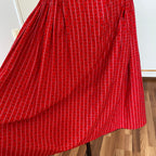 80s Austrian Folk Red Midi Dirndl Dress-Bavarian Oktoberfest Trachten Dress