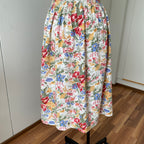 80s ALPHORN Floral Midi Dirndl Dress-Bavarian Puff Sleeves Trachten Dress
