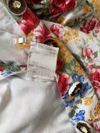 80s ALPHORN Floral Midi Dirndl Dress-Bavarian Puff Sleeves Trachten Dress