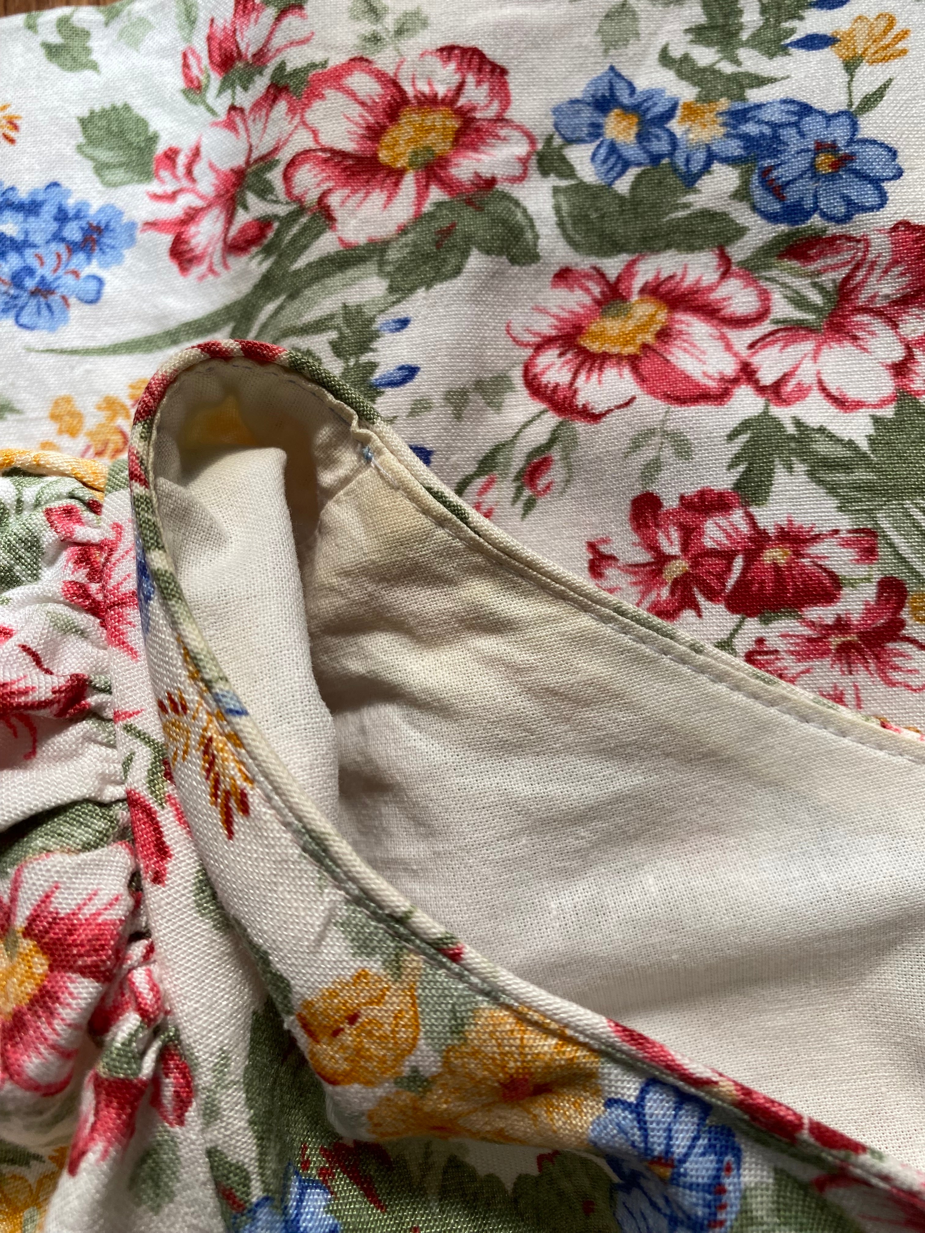 80s ALPHORN Floral Midi Dirndl Dress-Bavarian Puff Sleeves Trachten Dress