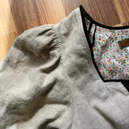80s INZY DESIGN Linen Trachten Dress-Puff Sleeves Austrian Dirndl Dress
