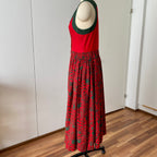 Vintage Bavarian Trachten Dirndl Dress-Austrian Folk Print Oktoberfest Dress