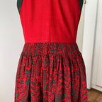 Vintage Bavarian Trachten Dirndl Dress-Austrian Folk Print Oktoberfest Dress
