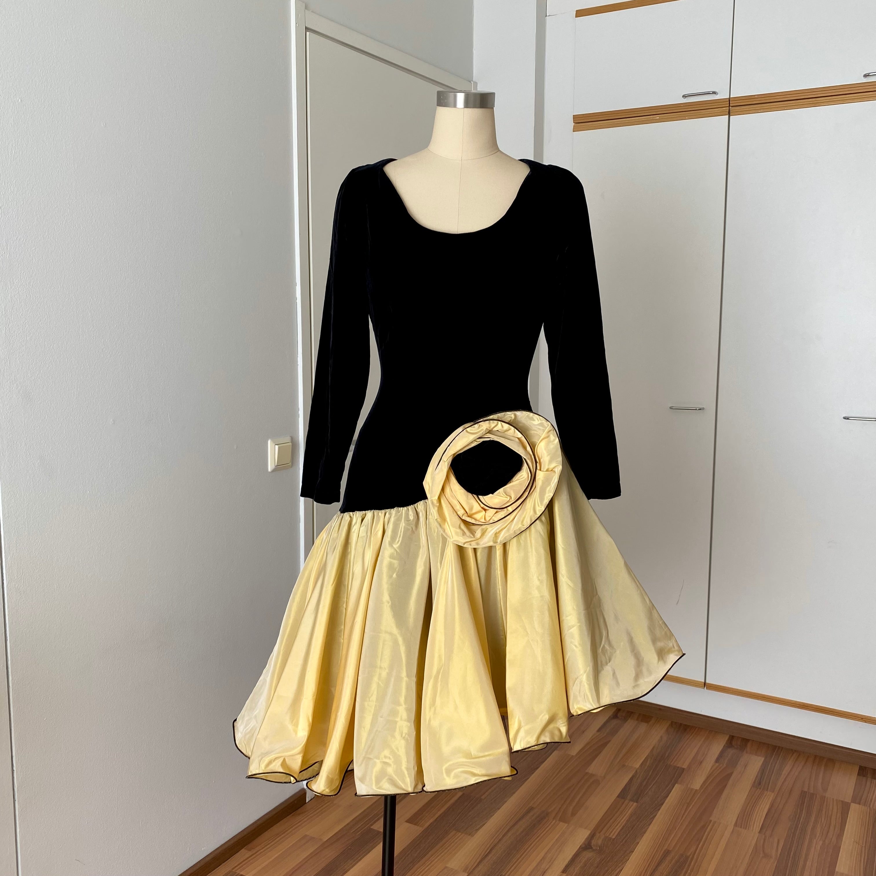 80s JEANNE PASCARELLA  Drop Waist Prom Party Dress-French Vintage Cocktail Dress