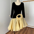 80s JEANNE PASCARELLA  Drop Waist Prom Party Dress-French Vintage Cocktail Dress