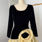 80s JEANNE PASCARELLA  Drop Waist Prom Party Dress-French Vintage Cocktail Dress