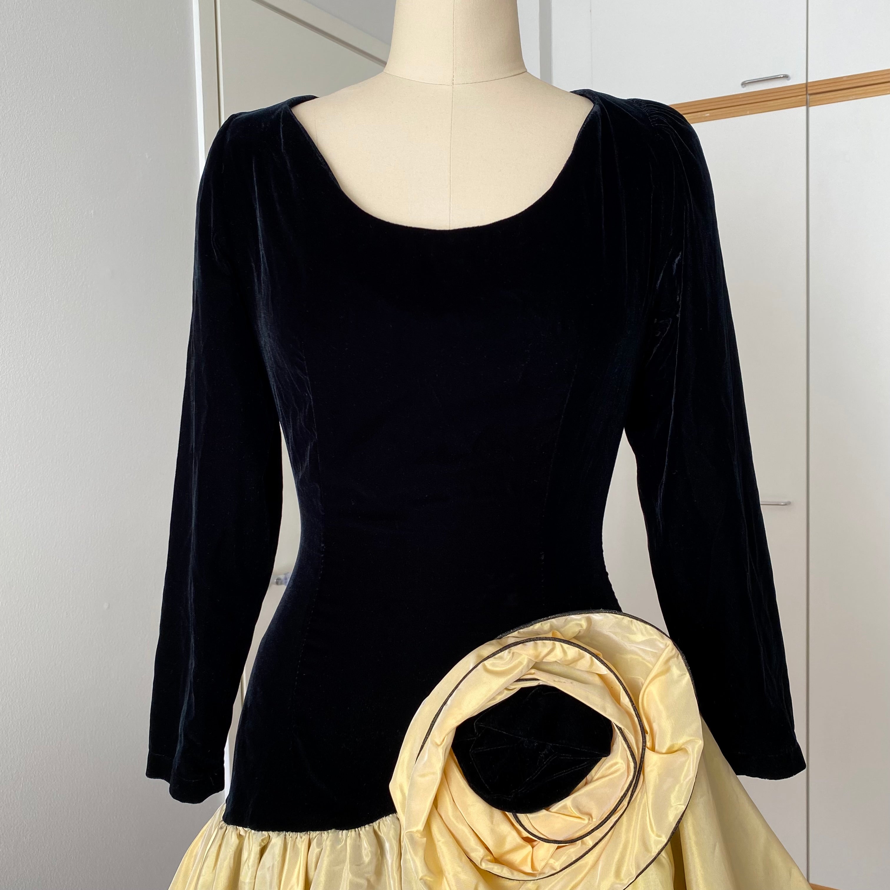 80s JEANNE PASCARELLA  Drop Waist Prom Party Dress-French Vintage Cocktail Dress