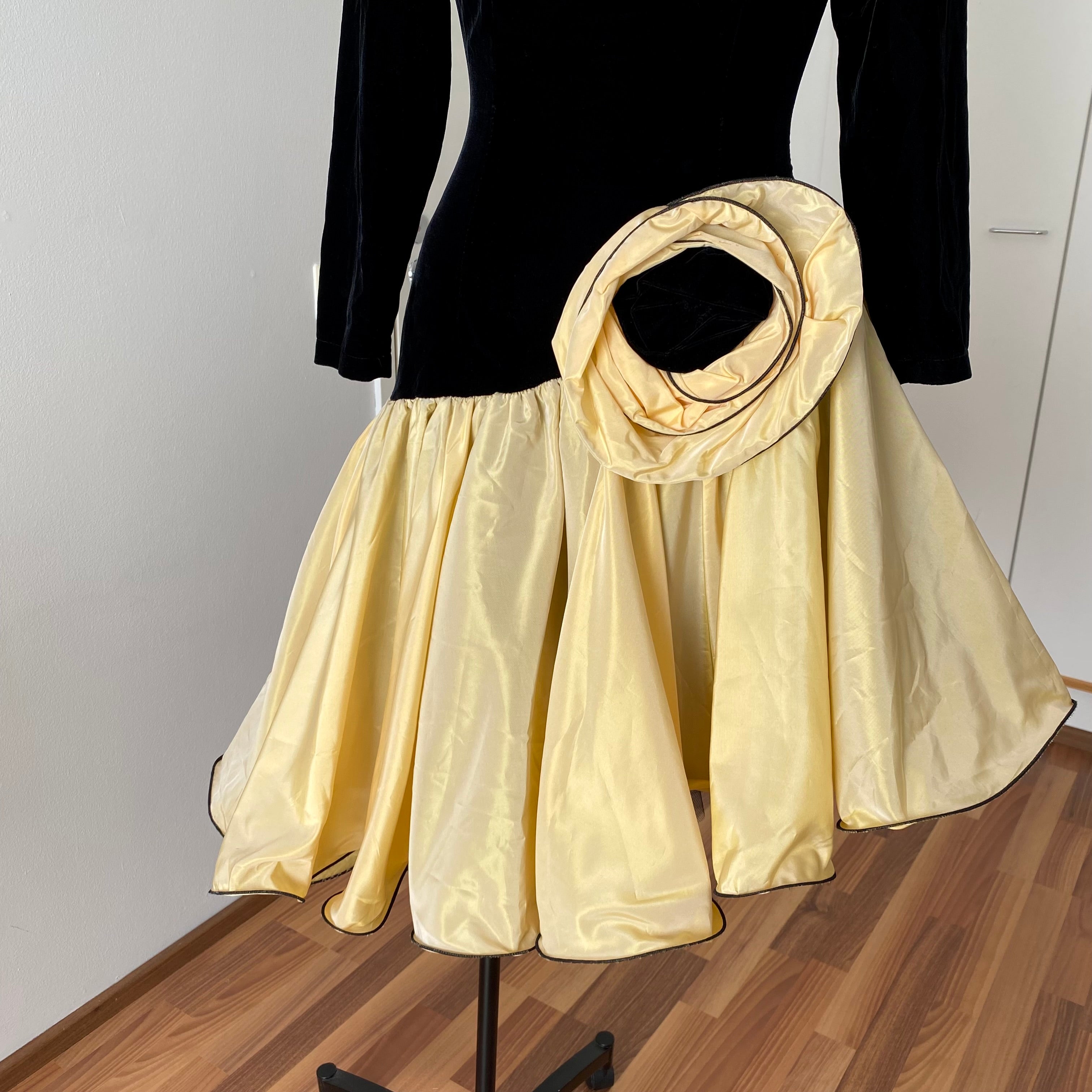 80s JEANNE PASCARELLA  Drop Waist Prom Party Dress-French Vintage Cocktail Dress