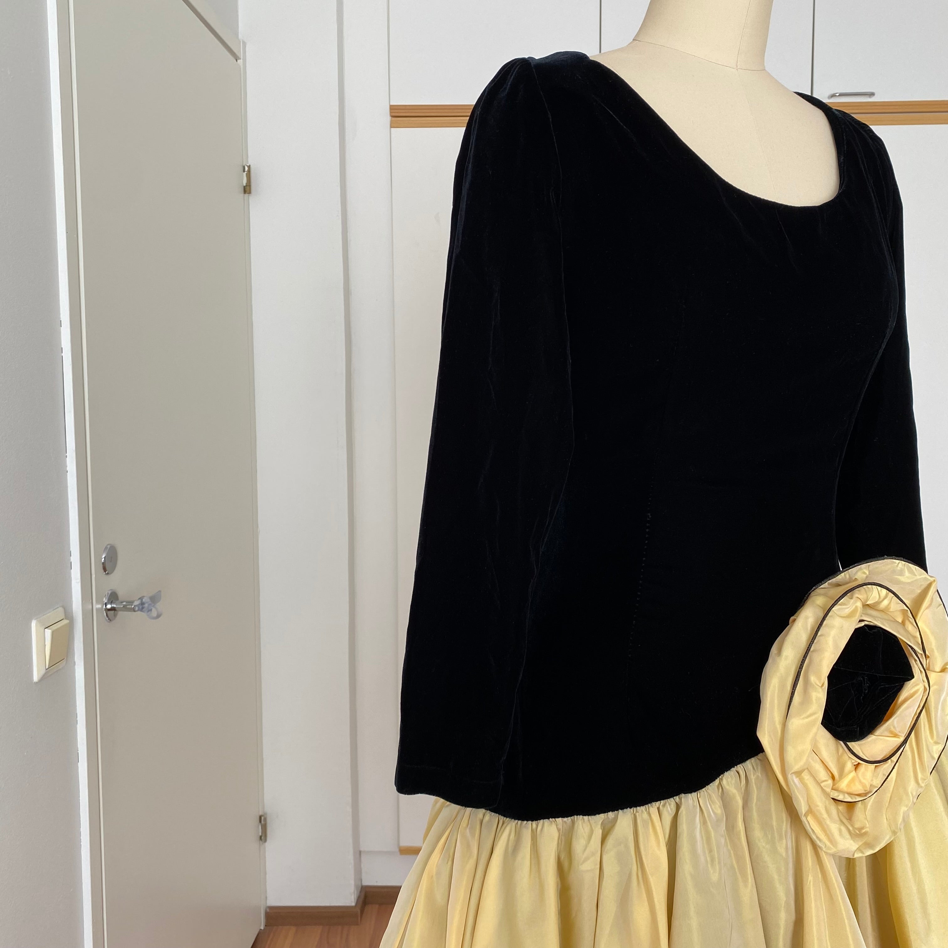 80s JEANNE PASCARELLA  Drop Waist Prom Party Dress-French Vintage Cocktail Dress