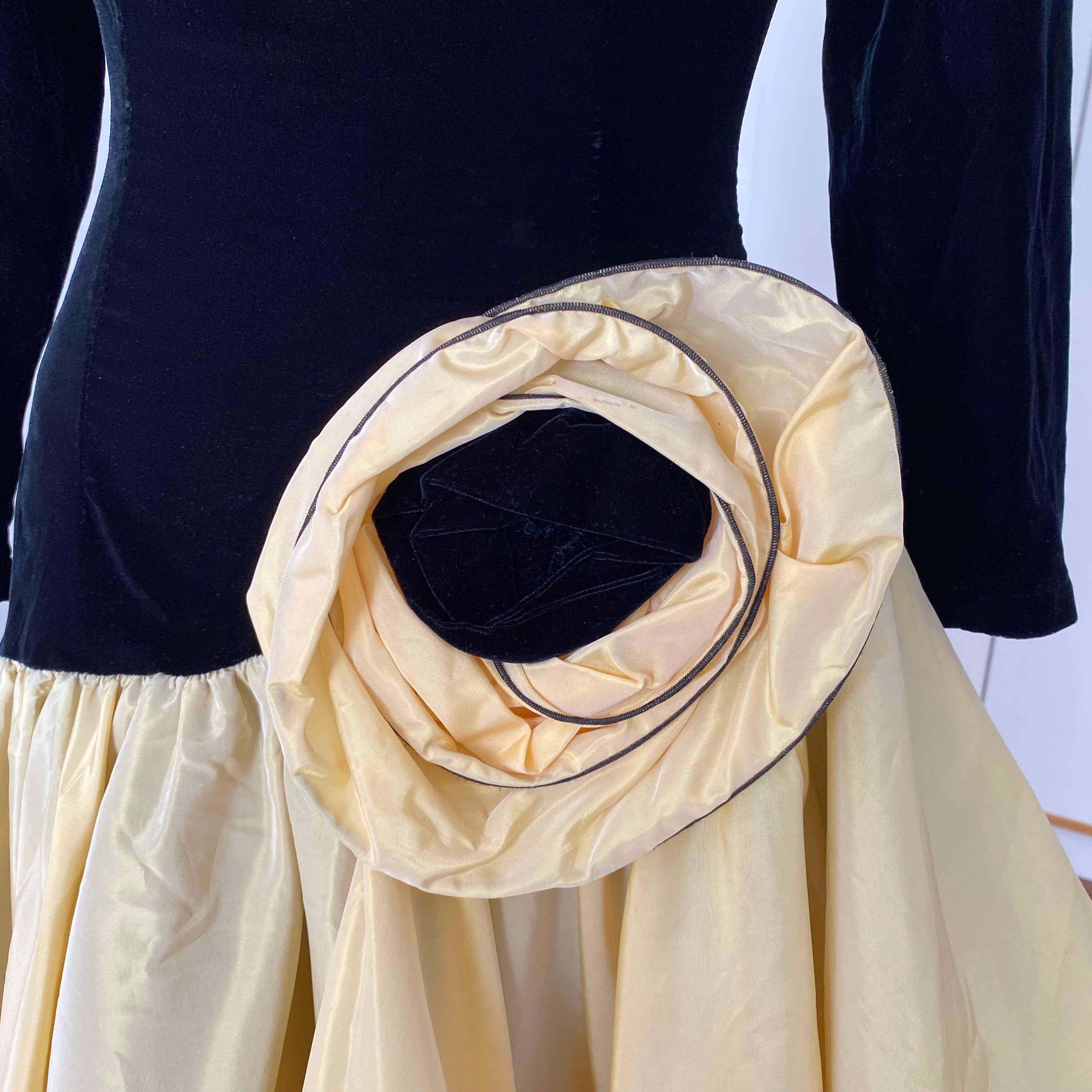80s JEANNE PASCARELLA  Drop Waist Prom Party Dress-French Vintage Cocktail Dress