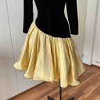 80s JEANNE PASCARELLA  Drop Waist Prom Party Dress-French Vintage Cocktail Dress
