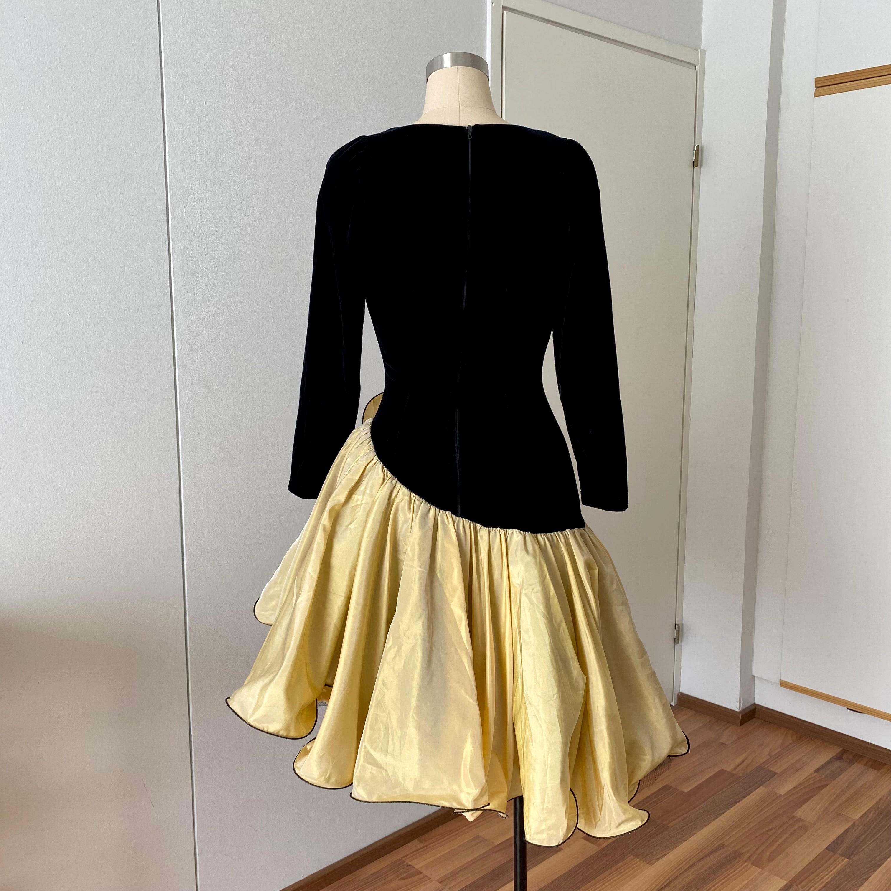 80s JEANNE PASCARELLA  Drop Waist Prom Party Dress-French Vintage Cocktail Dress