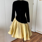 80s JEANNE PASCARELLA  Drop Waist Prom Party Dress-French Vintage Cocktail Dress
