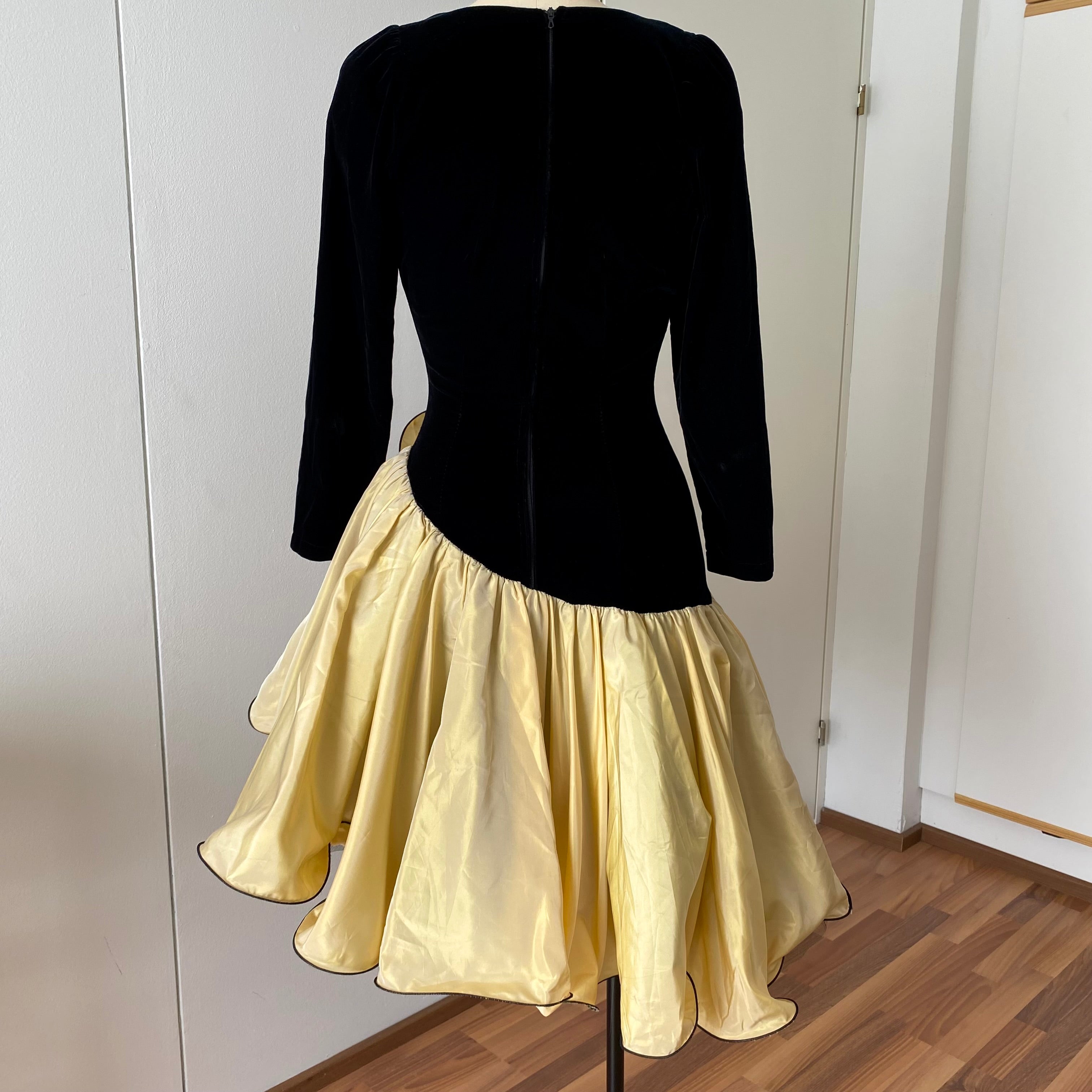 80s JEANNE PASCARELLA  Drop Waist Prom Party Dress-French Vintage Cocktail Dress