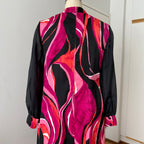 1970s MK MODELL Psychedelic Maxi Dress-Diolen Apart Mod Long Sleeves Evening Dress