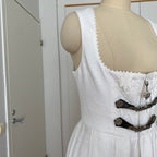 90s Vintage White Austrian Dirndl Dress-Bavarian Folk Trachten Dress