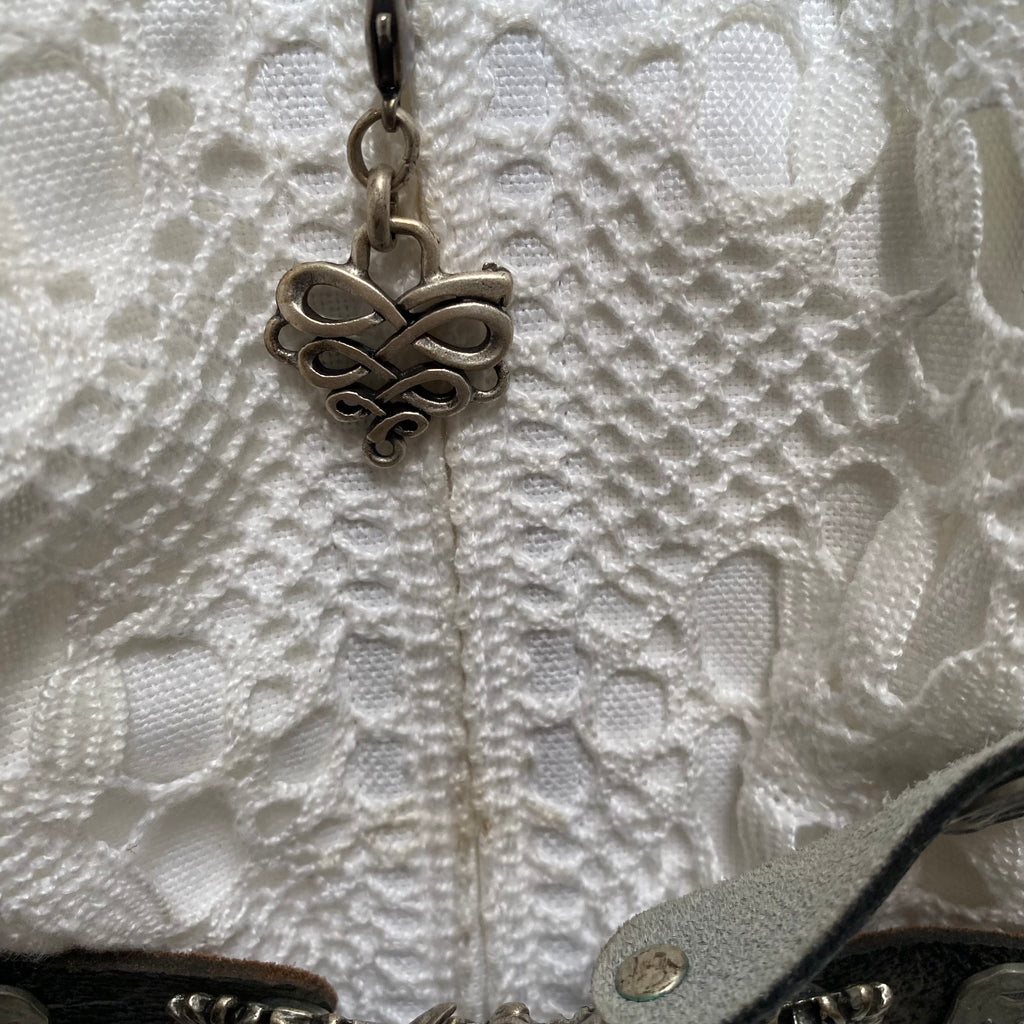 90s Vintage White Austrian Dirndl Dress-Bavarian Folk Trachten Dress