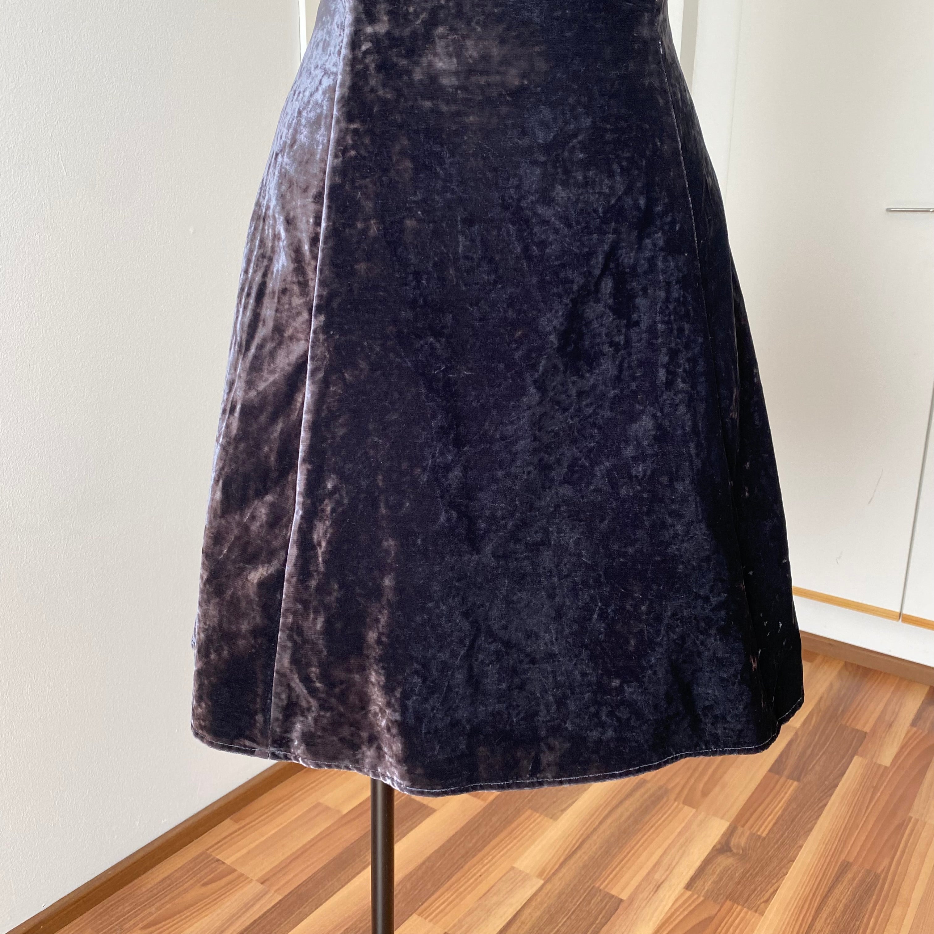1990s Velvet Lace Trim Party Dress-Whimsygoth Off Shoulder Mini Dress