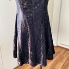 1990s Velvet Lace Trim Party Dress-Whimsygoth Off Shoulder Mini Dress