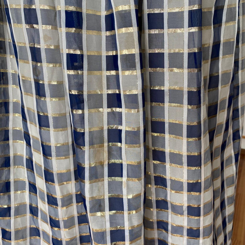 70s Gingham Check Midi Party Dress-Vintage Cocktail Prom Evening Dress