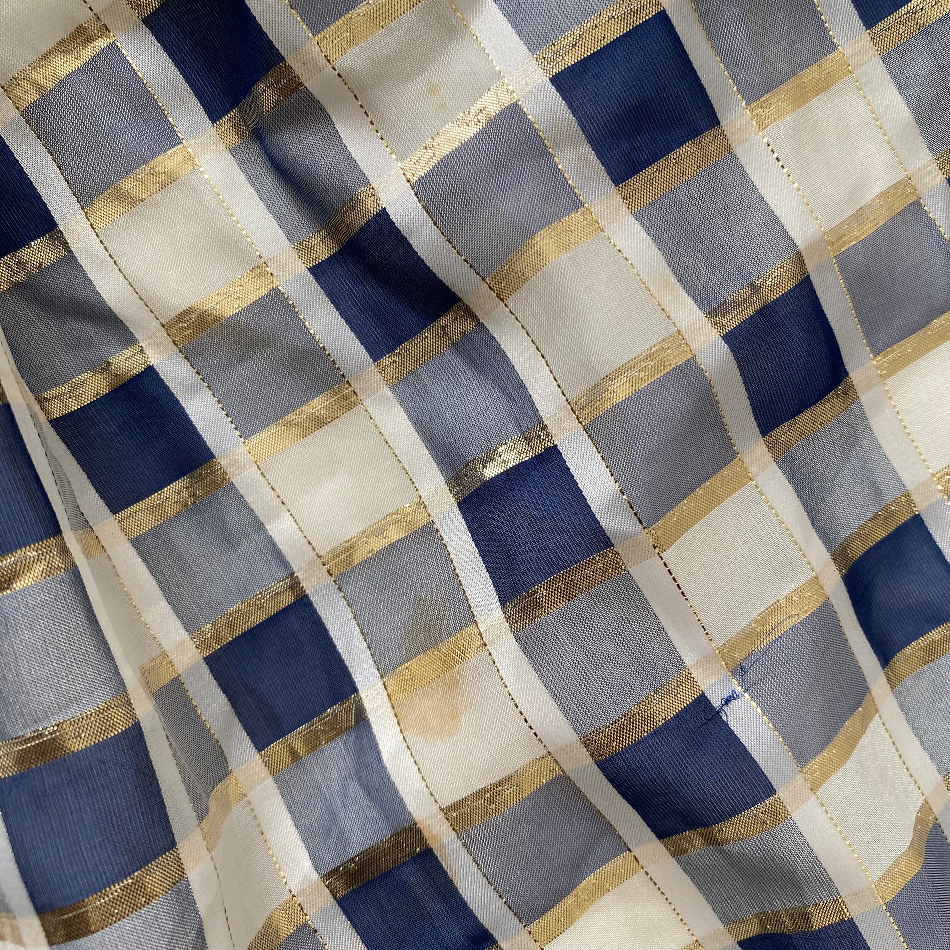70s Gingham Check Midi Party Dress-Vintage Cocktail Prom Evening Dress
