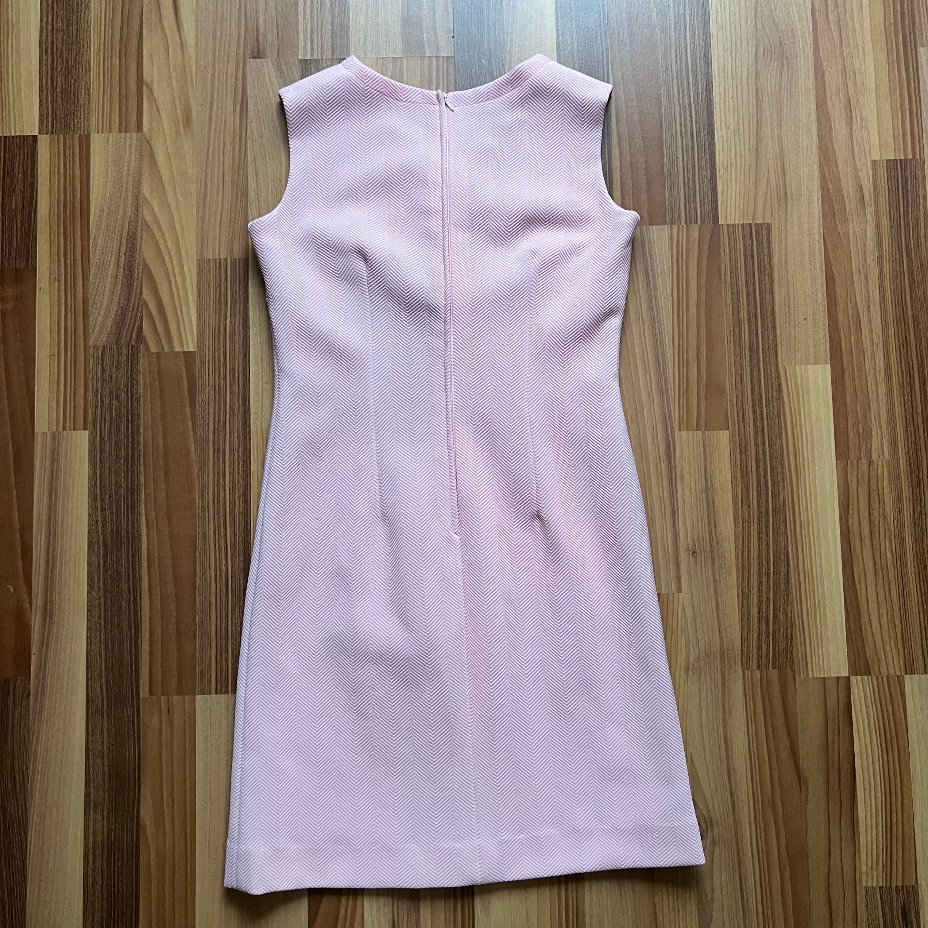 60s 70s Pink Mod Shift Mini Dress-Aline Sleeveless Vintage Dress-Retro Gogo Space Age Twiggy Style Dress