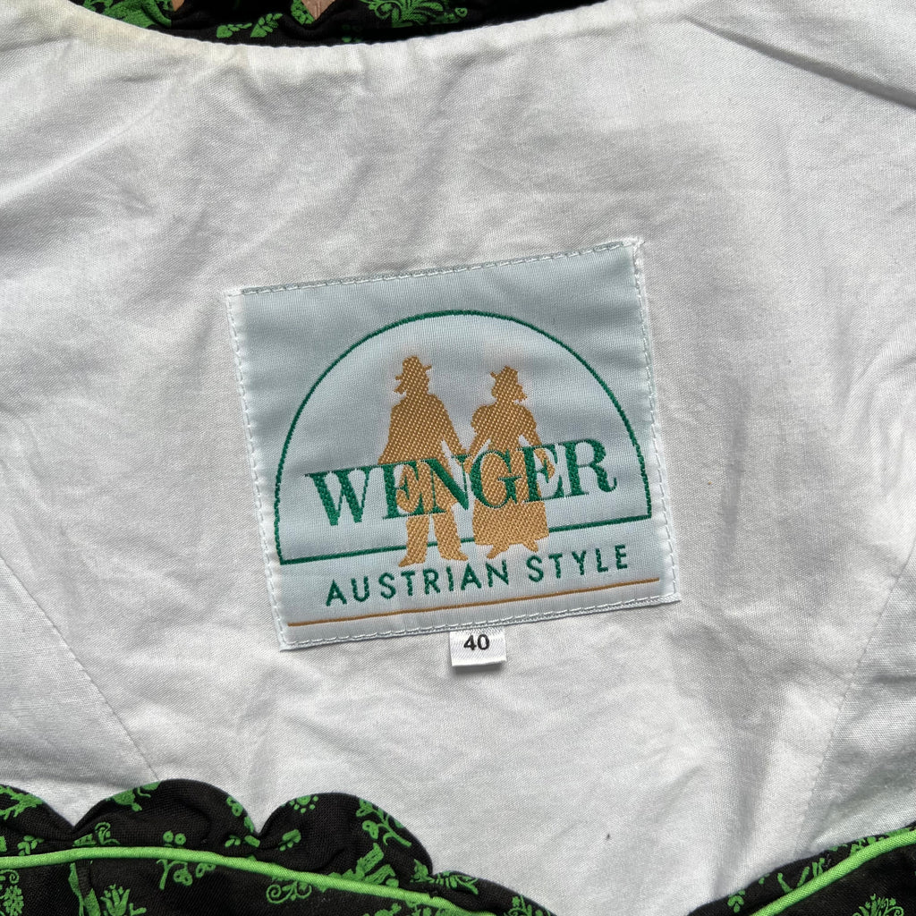 Wenger German Dirndl Dress w/ Apron-Bavarian Folk Print Oktoberfest Trachten EU 40